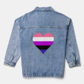 Genderfluïditeit trots hart denim jacket (Achterkant)