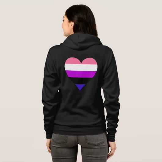 Genderfluïditeit trots hart hoodie (Achterkant volledig)