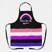 Genderfluidity pride flag and rainbow met een teks schort (Voorkant)