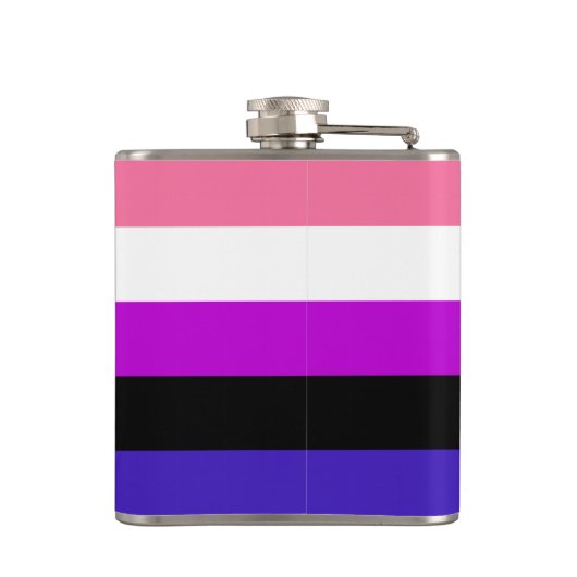 Genderfluidity Pride flag Flask Heupfles (Achterkant)