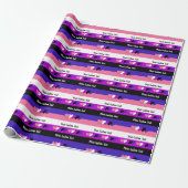 Genderfluidity pride flag met text wrapping paper cadeaupapier (Uitgerold)