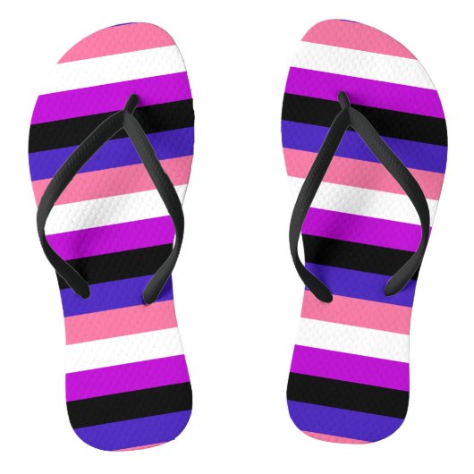 Genderfluidity Pride vlag Teenslippers (Voetbed)