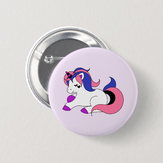 Genderfluidunicorn Ronde Button 5,7 Cm (Voorkant /achterkant)