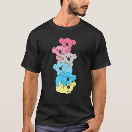 Genderflux Flag Pile Pride Lgbtq Koalas Genderflux T-shirt (Voorkant)