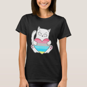 Genderflux Hart Kat Non-binair Gender T-shirt