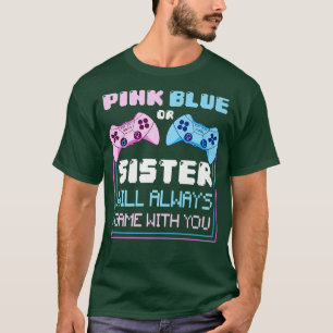 Genderkwesties onthullen gootsteen of blauw zuster t-shirt