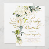 Genderneutraal baby shower brunch uitnodiging (Voorkant / Achterkant)