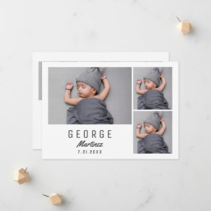 Genderneutraal Baby shower Dank je pasgeboren foto Aankondiging