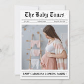 Genderneutraal baby shower in de krant kaart (Voorkant)