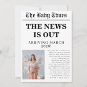 Genderneutraal baby shower in de krant kaart (Achterkant)