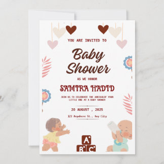 Genderneutraal Baby shower – Modern Pas Kaart