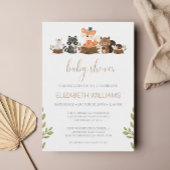genderneutraal Baby shower voor bosdieren Kaart