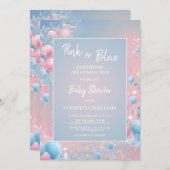 Genderneutraal ballon Baby shower Kaart (Voorkant / Achterkant)