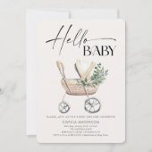 Genderneutraal Boho Baby Stroller Baby shower Kaart (Voorkant)