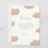 Genderneutraal Boho Clouds Stars Baby shower Bedankkaart (Voorkant)