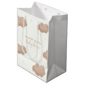 Genderneutraal Boho Clouds Stars Baby shower Medium Cadeauzakje (Voorkant Gekanteld)