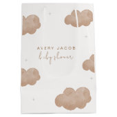 Genderneutraal Boho Clouds Stars Baby shower Medium Cadeauzakje (Achterkant)