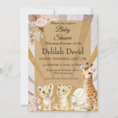 Genderneutraal Boho Dierlijk Baby shower Kaart (Voorkant)