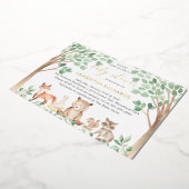 Genderneutraal bos Baby shower Gold Folie Uitnodiging (Gedraaid)