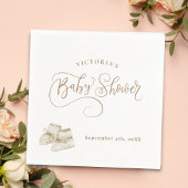 Genderneutraal Elegant Script-Baby shower Servet