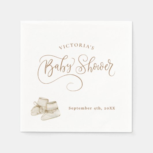 Genderneutraal Elegant Script-Baby shower Servet (Voorkant)