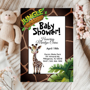 Genderneutraal Giraffe Oerwoud-thema Baby shower � Kaart