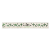 Genderneutraal Green Shamrock Heart & Mushroom 3" Grosgrain Lint (Voorkant)