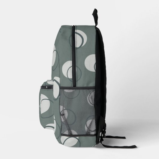 Genderneutraal groen geometrisch monogram Initiale Bedrukte Rugzak (Rechts)