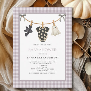 Genderneutraal Halloween Clothesline Baby shower Kaart