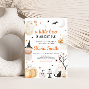 Genderneutraal Halloween Little Boo Baby shower Kaart