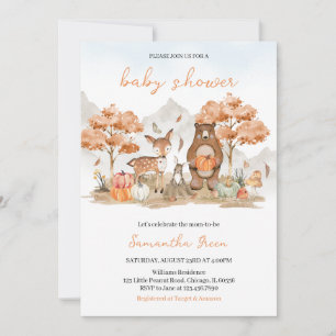 Genderneutraal Herfst Woodland Baby shower Kaart