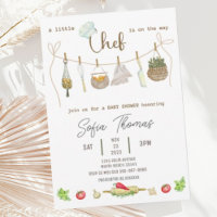Genderneutraal Kleine Chef Baby shower Uitnodiging