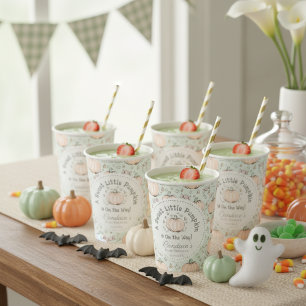 Genderneutraal lief klein pompoen Baby shower Papieren Bekers