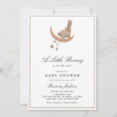 Genderneutraal Little Bunny Moon Stars Baby shower Kaart (Voorkant)