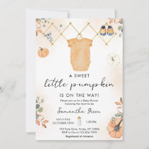 Genderneutraal Little Pumpkin-Baby shower Kaart