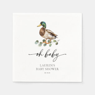 Genderneutraal Mallard Duck Baby shower Servet