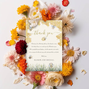 Genderneutraal Mama naar Bee Honey Schattige Baby Bedankkaart