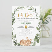 Genderneutraal Oh hert greenery Gold baby shower Kaart (Staand voorkant)