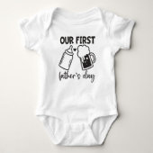 Genderneutraal "Onze eerste Vaderdag" Kinder Romper (Voorkant)