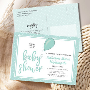 Genderneutraal pastelgroen Baby shower Briefkaart