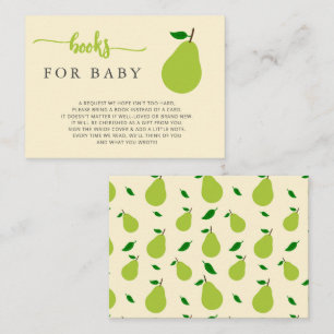 Genderneutraal Pear Baby shower Book Request Informatiekaartje