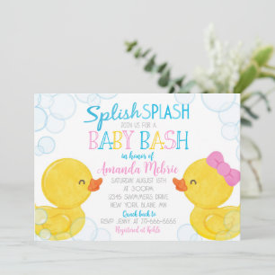 Genderneutraal Rubber Duck Baby shower Kaart