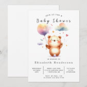 genderneutraal rustiek Beer-Baby shower Kaart (Voorkant / Achterkant)