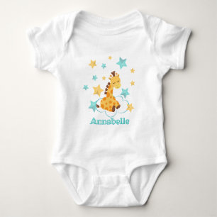 Genderneutraal Schattige Giraffe & Sterren Baby Mo Romper