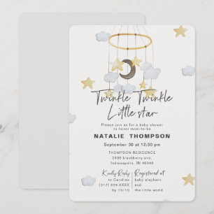 Genderneutraal Twinkle Little Star-Baby shower Kaart