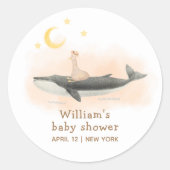 Genderneutraal Whale & Duck Baby shower Ronde Sticker (Voorkant)