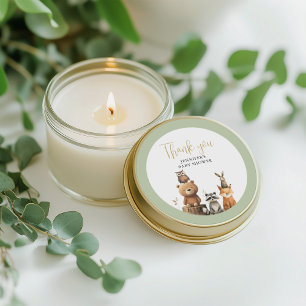 Genderneutraal Woodland Animals Baby shower Ronde Sticker