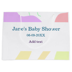 Genderneutrale abstracte vormen baby shower naam groot cadeauzakje