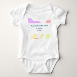 Genderneutrale abstracte vormen baby shower naam romper