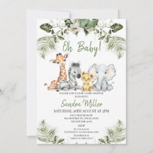 Genderneutrale Baby shower Safari Kaart